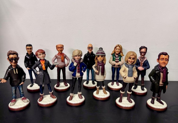 AI cartoon 3D beeldjes van collega’s in animatiestijl