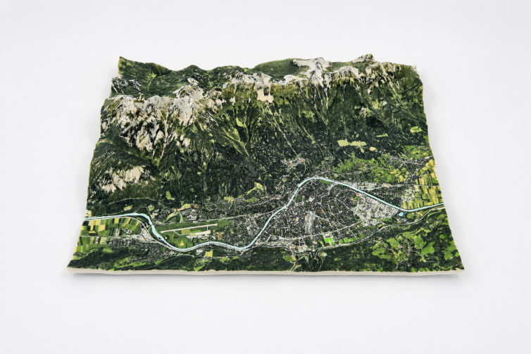 Full color 3D geprinte topografische maquette