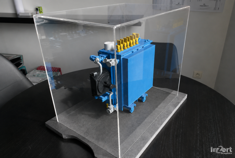 Full color 3D geprinte transformator maquette